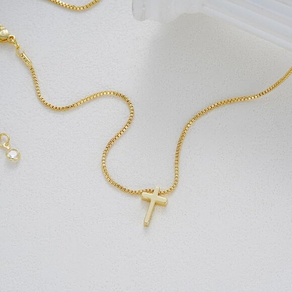 Gold Cross Necklace for Women Trendy, 14K Gold Plated Charm Choker, Religious Fa - Picture 7 of 9